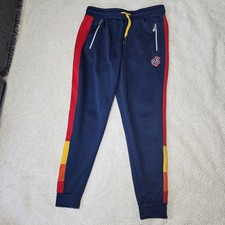 Rocawear Mens Jogger Sweatpants XL Drawstring Zip Pockets Navy Colorblock T15