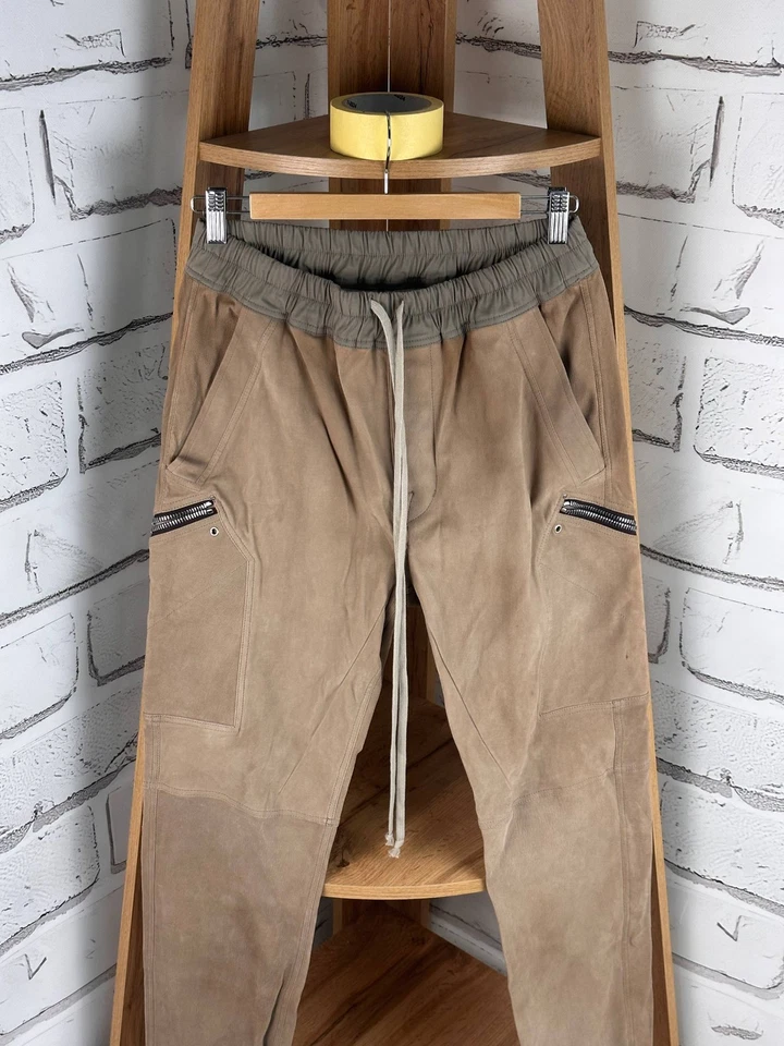 Pantalones de cuero cargo Rick Owens Performa F/W 20 beige talla 42IT/6US Foto 2 de 4