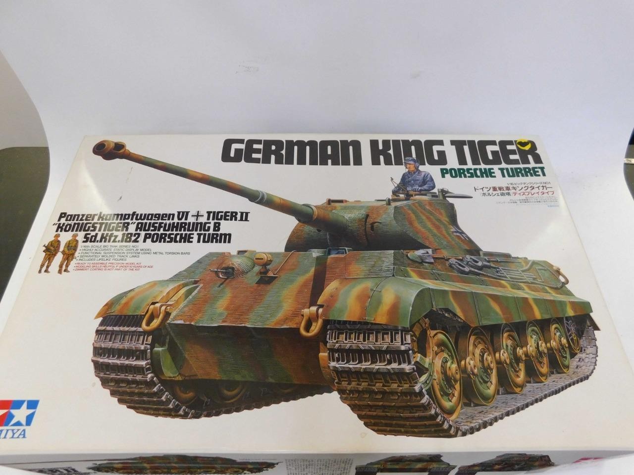 1/16 Tamiya German WWII King Tiger II Tank Porsche Turret Plastic Model Kit