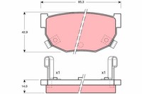 Bremsbelagsatz Scheibenbremse TRW GDB368 FüR Nissan Z31 300ZX S14 200SX 16V