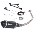 Black Exhaust System Full Mid Link Pipe Muffler Tips For Honda NAVI 110 2017-26