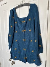 Cider sunflower trendy square neckline corduroy dress new with tags size XL