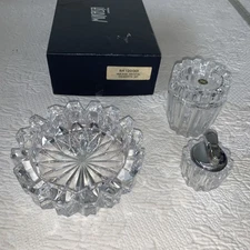 Mikasa & HOYA Prince ~ Lead Crystal Ashtray Table Lighter & Cigarette Holder