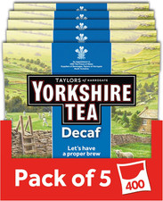 Yorkshire Tea Decaf 400 Tea Bags 5x80 Everyday black tea bag Full Bodied Flavour