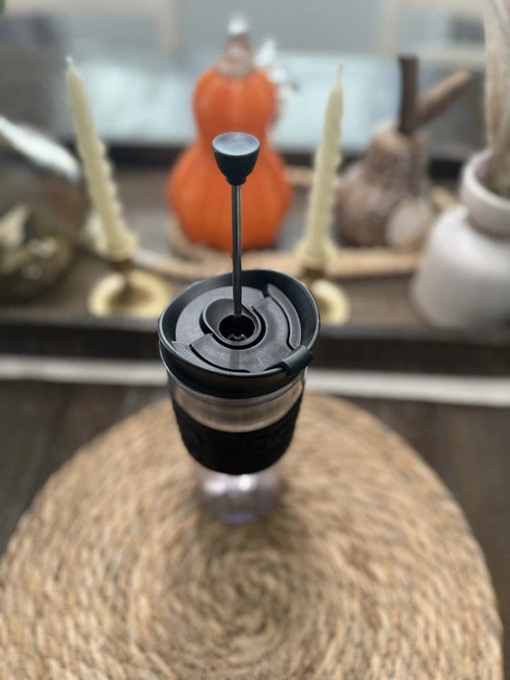 BODUM Coffee&Tea PRESS & Tumbler Aço Inoxidável Silicone Cinza Tampa Grip & Bottom - Imagem 3 de 4