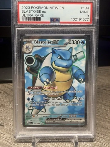 2023 POKEMON MEW EN-151 ULTRA RARE #184 BLASTOISE EX PSA 9