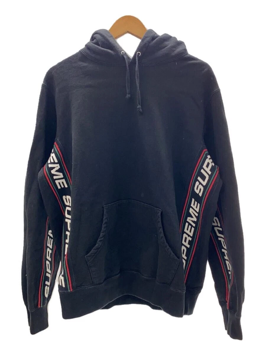 Pull à capuche Supreme coton noir côtelé texte occasion