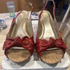 Vintage shoes 1980’s-Me too red Payton leather and cork size 9M heels — photo 1