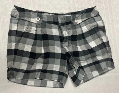 Esprit Karierte Damen Shorts Schwarz-Weiß kariert  Größe 34