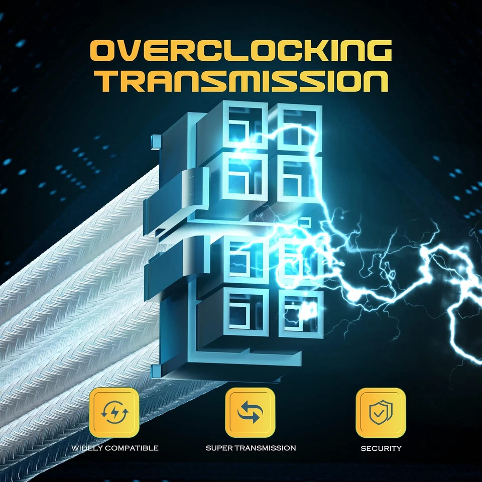 16AWG Pro Power Supply Sleeved Cable, White Power Supply Extension Cable Dual... - Image 3 of 4