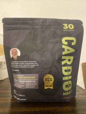 Cardio Miracle Nitric Oxide  Booster Supplement 30 Single Packs Free Shipping 