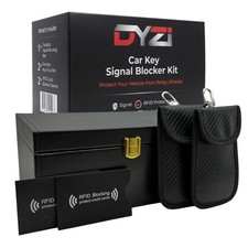 Car Key Signal Blocker Kit ? Faraday Box for Car Keys with 2 Faraday Key Pouc...