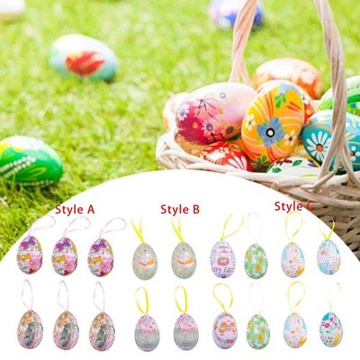 6x Ostern Ei Hängen Ornamente Ostern Korb Füllstoffe Dekorative Anhänger