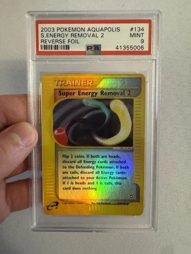 2003 Pokemon Super Energy Removal 2 Reverse Holo Aquapolis 134/147 - PSA 9 Mint!