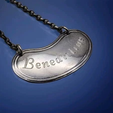 Solid Silver Benedictine Decanter Label Ticket by C J Vander Ltd 1994