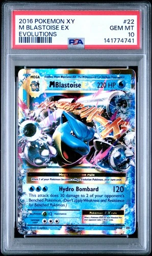 2016 POKEMON XY EVOLUTIONS #22 M BLASTOISE EX PSA 10