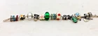 Vtg.MICHAEL ANTHONY Sterling Silver Charm Bracelet 14 charms Plus 2 Stop Rings