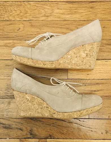 Coclico size 39 Hama booties Women's Tan Lace-Up Shoes NWoT cork wedge - Picture 2 of 6