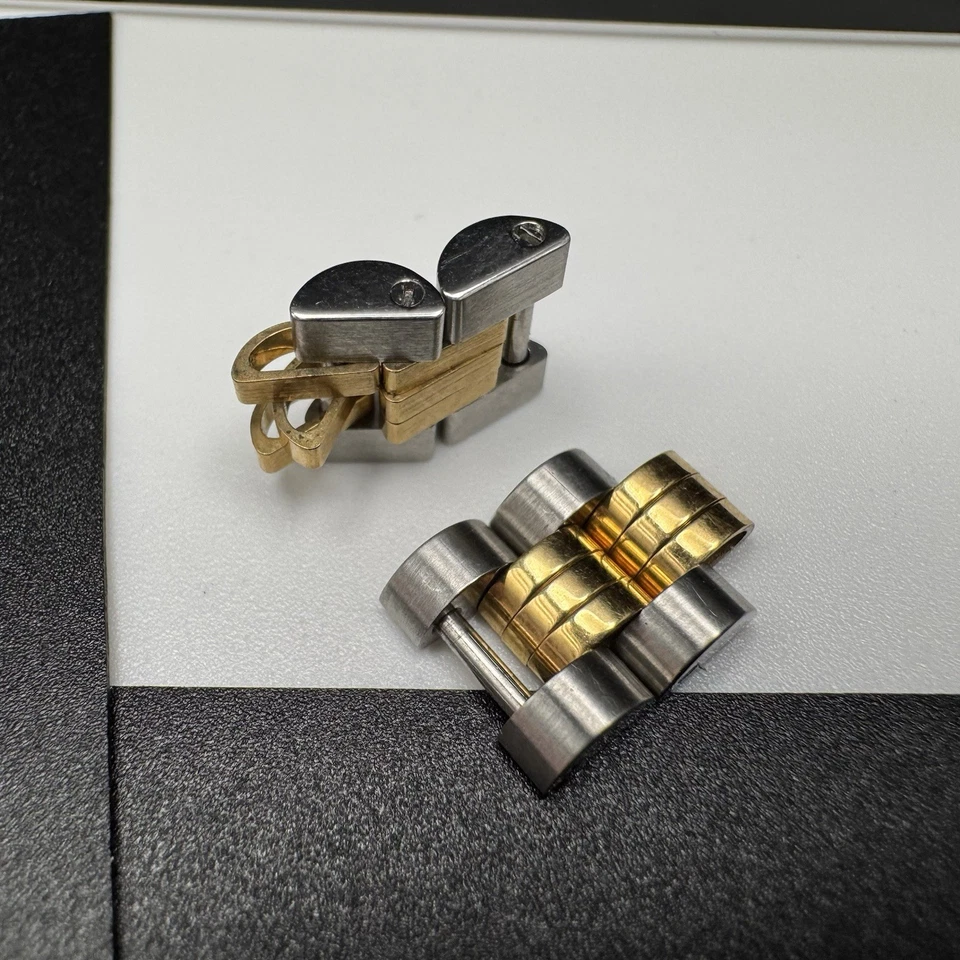 Rolex 10mm Two-Tone Jubilee Bracelet Links 18K/SS 4 Total OEM Watch Parts - Image 4 of 4