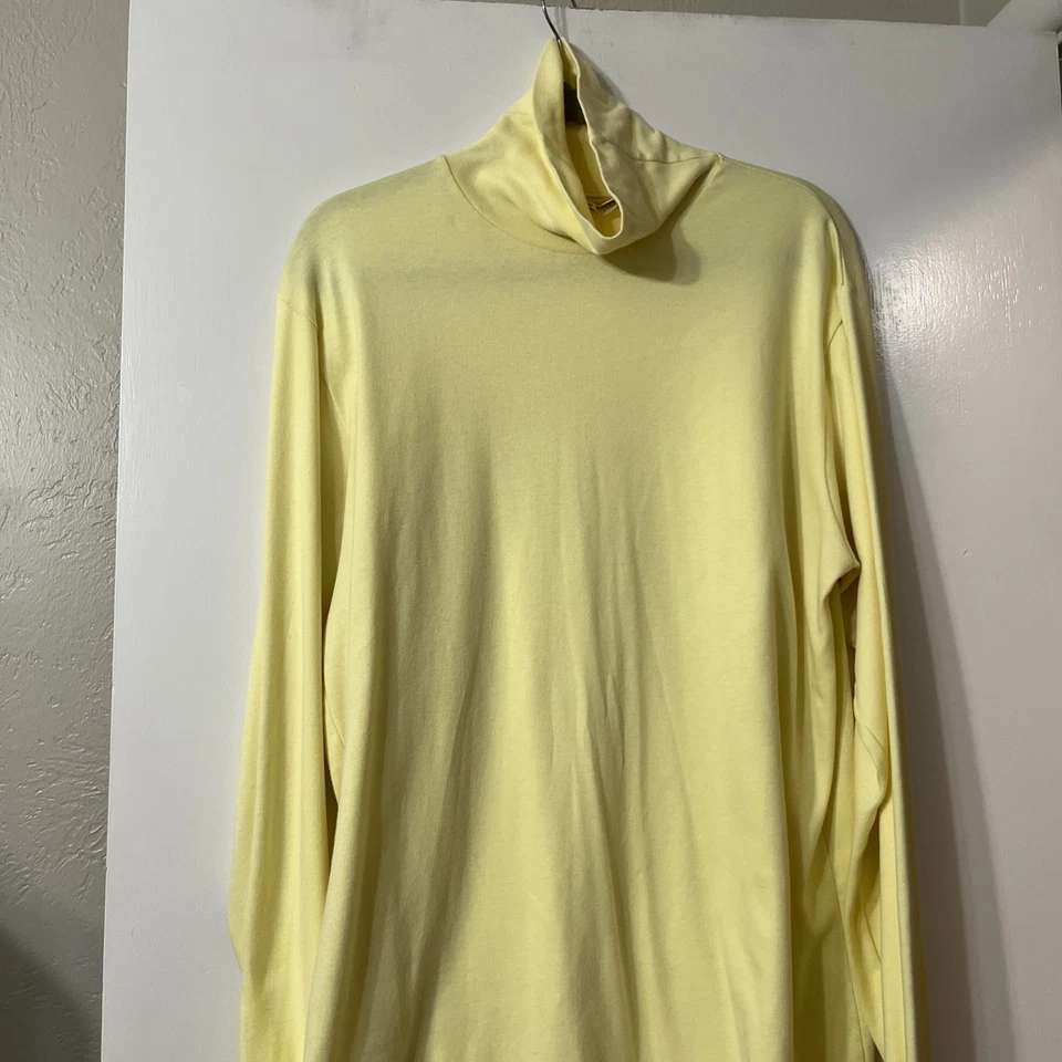 L.L. Bean Men's Size XL Tall Butter Yellow Long Sleeve Pullover Turtleneck Shirt - Image 2 of 4