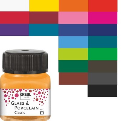 (165 EUR/l) Glas- und Porzellanfarbe 20 ml deckend/transparent KREUL