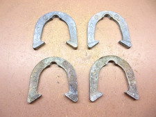 Vintage Lot of 4 Small 4" x 4" Aluminum Horseshoes 3.4 Oz. Each Cool Shoes 