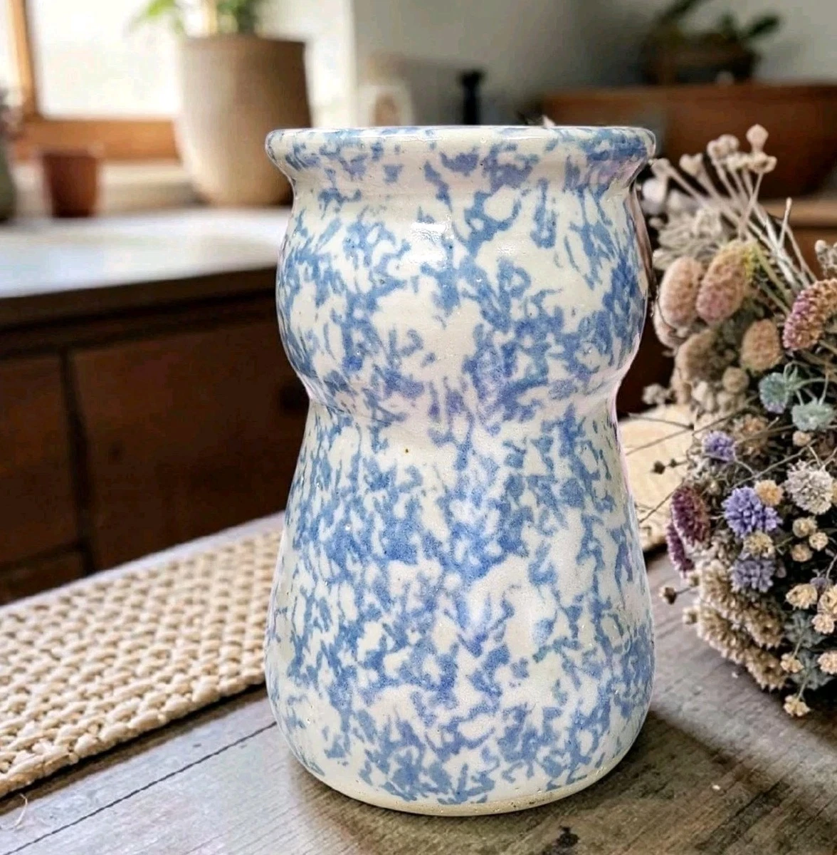 蓝色陶瓷花瓶| eBay