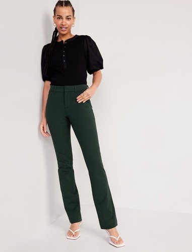 NWT Old Navy Pixie Flare High Waisted Pants Navy Blue 8 Tall 8T Medium - Picture 7 of 13