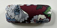 VERA BRADLEY-Burgundy Floral Hard Shell Eyeglass Case EUC  Retired Design.