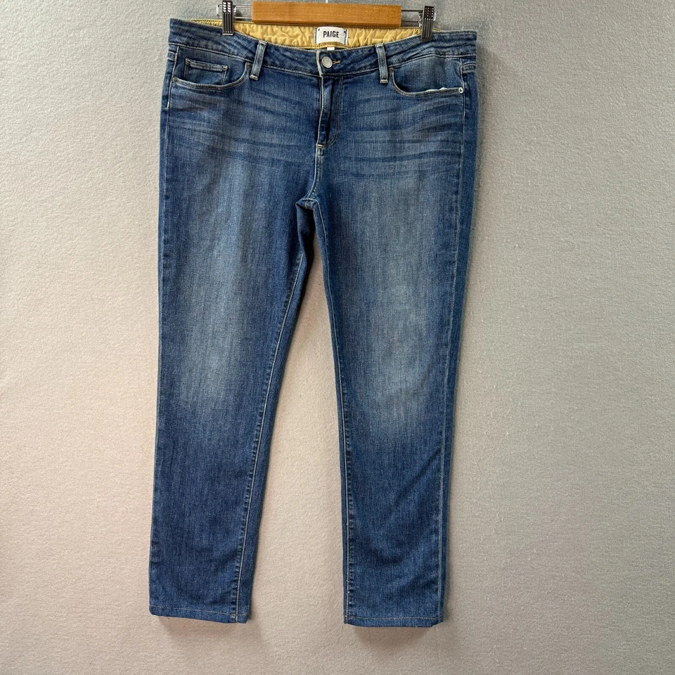 Calça jeans feminina Paige 32 Jimmy Jimmy azul skinny 32x27 - Imagem 2 de 4