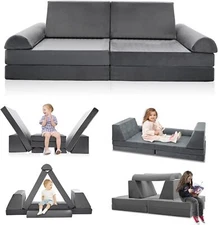 NAIZEA Kids Couch Play Set, 8PCS Modular Kids Sofa Couch Child Couch Playhouse