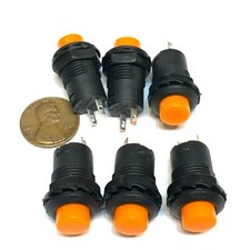 6 Pieces Orange Momentary 12mm Switch round push button 12v on off A34