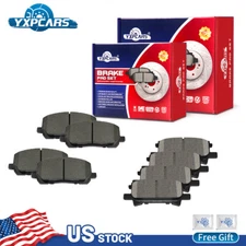 For 2004 2005 2006 2007 Toyota Highlander Front & Rear Ceramic Brake Pads Set
