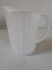 ANTIQUE HAZEL ATLAS IRIDESCENT WHITE MILK GLASS PITCHER 5 1/2 IN. TALL