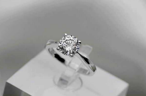 4 Prong 1 Ct Cubic Zirconia Silver Plated Engagement Promise Ring RS64 - Afbeelding 1 van 3