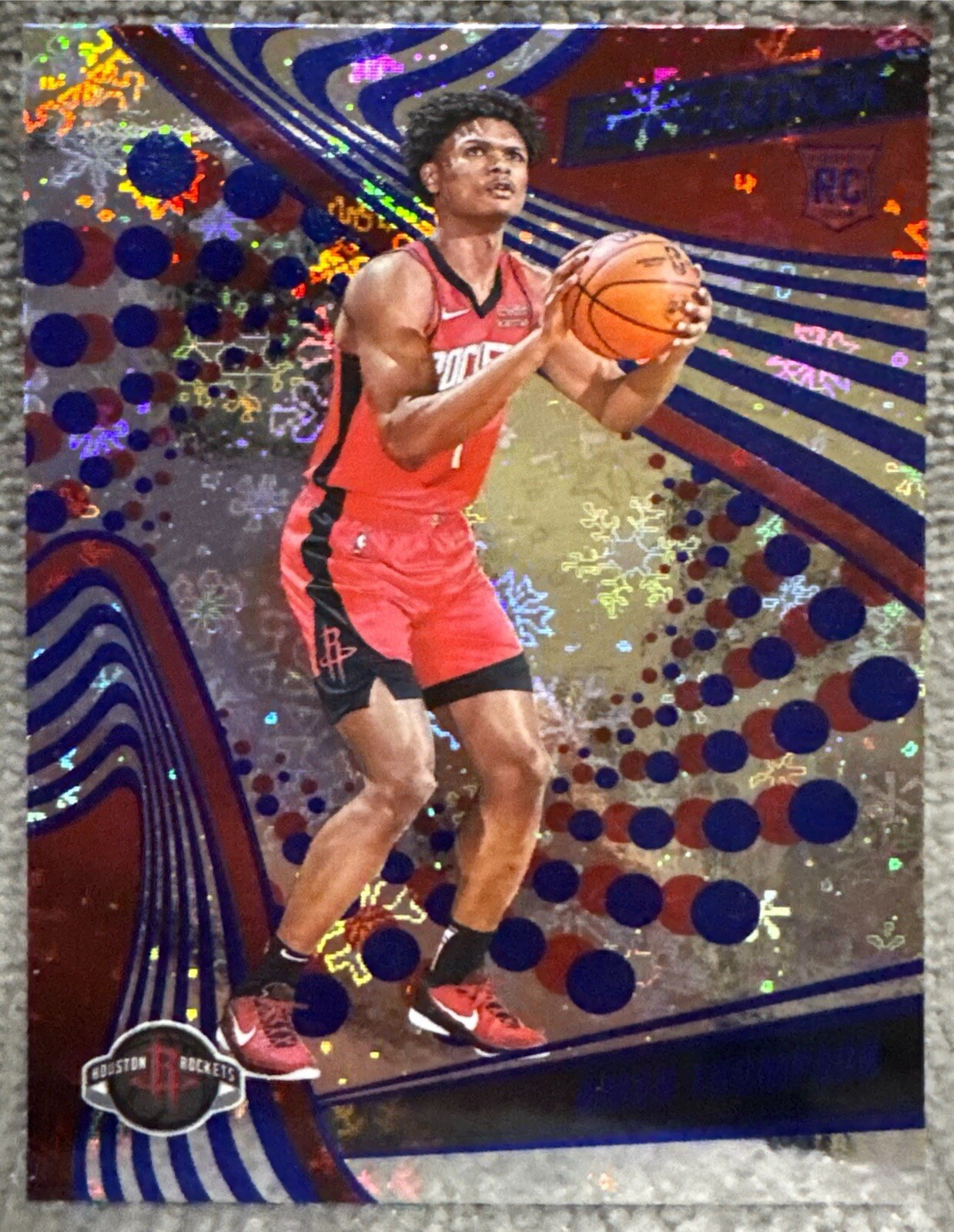 Amen Thompson 2023-24 Panini Revolution #101 RC Winter Parallel Rockets Card