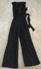 AB Studio Jumpsuit with Necklace - Black - Size XL - New with tags