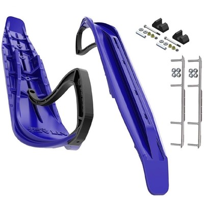 Slydog Attack 7'' Blue Skis w/6'' Shaper Bar Complete Kit Yamaha Trailing Arm