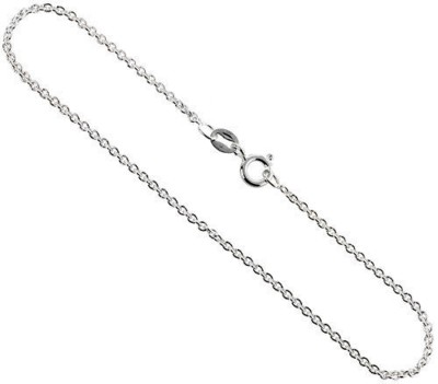 925 Sterling Silver Plain Bright Polish Cable Chain Necklace Spring