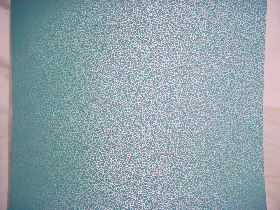Kravet GP & J Baker PW78017 Ming Teal Blue Silver Crackle Wallcovering Wallpaper - Image 3 of 3