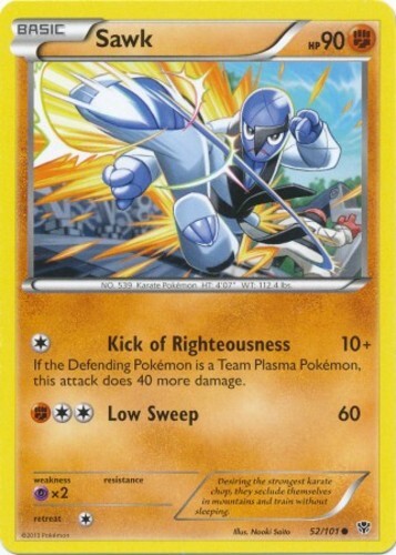 Sawk - 52/101 - Common LP, English Pokemon Plasma Blast