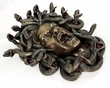 13 1/2 inch Medusa Head of Snakes Gothic Wall Decor Plaque Statue Bronze Finish