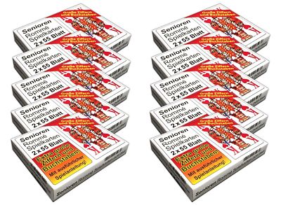 10x Senioren Romme Spielkarten je 2x55 Blatt | Canasta Bridge Kartenspiel Karten