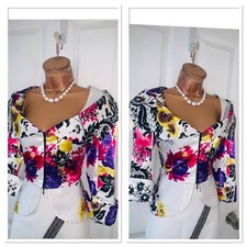 Joseph Ribkoff Floral Satin Feel Jacket Uk Size 10