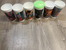 6 Batman Returns McDonald's Collector Cup Cups Complete Set 1992 as is Rack