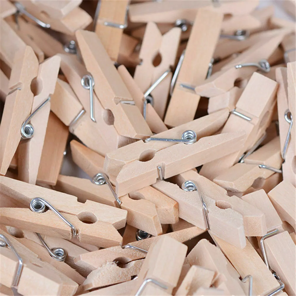 Wood Clothes Pin 50-Pack Pins Wooden Clothespins Laundry