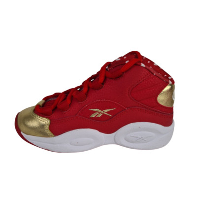 Reebok Question Mid Iverson V72702 Athletic Sneakers Red Sz 7 Girls = 8.5  Women