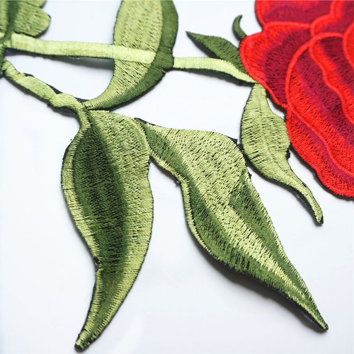Rose Flower Embroidered Patches Sew Iron on Applique Clothing Adhesive Badge DIY - Picture 7 of 9