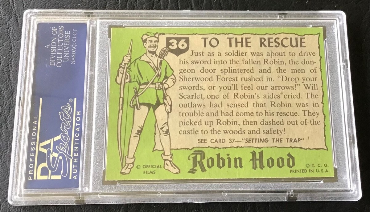 1957 Topps Robin Hood Trading Card #36 To The Rescue PSA 9 MINT