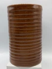 Frankoma Ring Ribbed Pottery Vase, Jar, #172, Brown Glazed, Vintage 6.5”